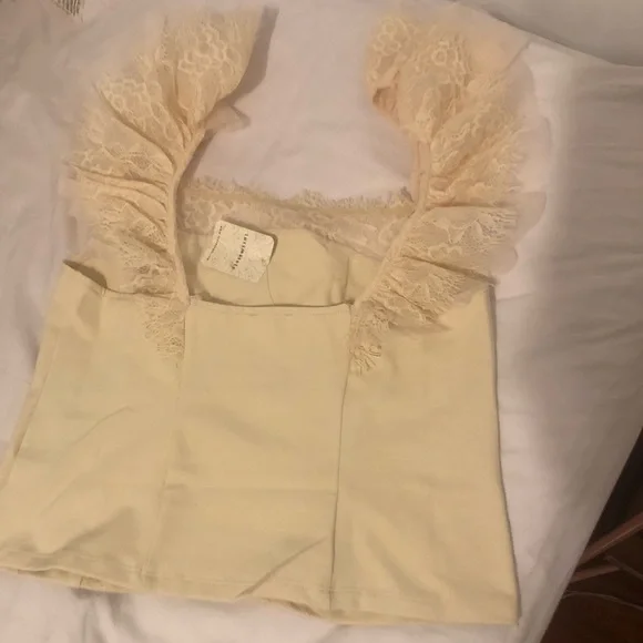 NWOT Free People Intimacy Live it up Cami lace Size Medium coquette ballet core - Picture 6 of 6